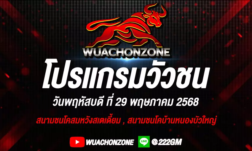 โปรแกรมวัวชน วันที่ 29 พฤษภาคม 2568